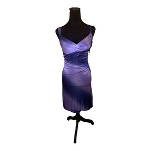 2 toned purple and navy cocktail dress